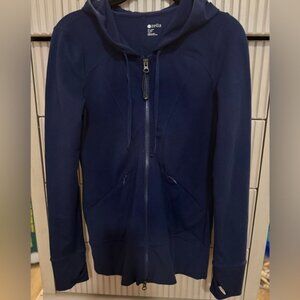 Zella Navy Blue Zip-Up Active Wear Hoodie
